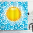 thumbnail image 1 of Ambesonne Summer Shower Curtain, Holiday Joy Ocean Sea, 69"Wx84"L, Earth Yellow, 1 of 3