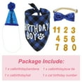 thumbnail image 2 of Unique Bargains Cat Birthday Decorations Cat Birthday Hat Bandana Number Cat Birthday Outfit Cat Party Outfit for Cats Kitten Birthday Decorations Blue, 2 of 7