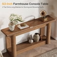 thumbnail image 6 of 63-Inch Farmhouse Console Table, Narrow Long 2-Tier Storage Sofa Table Behind Couch For Hallway, Entrance & Living Room (Rustic Brown), 6 of 8