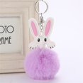 thumbnail image 2 of MAYUJIAA Cute Rabbit Shape Soft Key Ring Bag Pendant Key Chain Accessory Hanging Decor (Purple) SS311-65088, 2 of 2