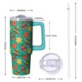 thumbnail image 2 of Green 30oz Holiday Tumbler with Lid and Straw, Snowflakes Stainless Steel Insulated Cup Gifts for Women Men, 2 of 5