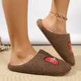 thumbnail image 4 of Fnooota Womens Fuzzy Slippers, Comfort Non Slip Warm Winter House Slippers Home Shoes Brown Size 9-9.5, 4 of 4