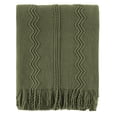 thumbnail image 4 of Army Green Throw Blanket for Couch,Green Boho Blanket,Spring Knit Throws for Bed,50"x60", 4 of 8