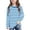 Blue-A, variant on Girls Long Sleeve Crew Neck T-Shirt Moisture Wicking Stretch Fit Basic Top for School Sports Everyday Wear Black,Size 4 T