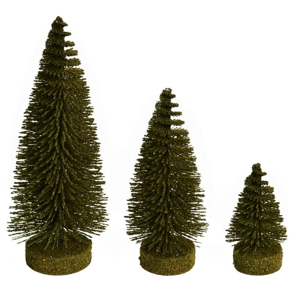 Vickerman 3"-5"-7" Green Oval Pine Artificial Christmas Tree, Set of 3