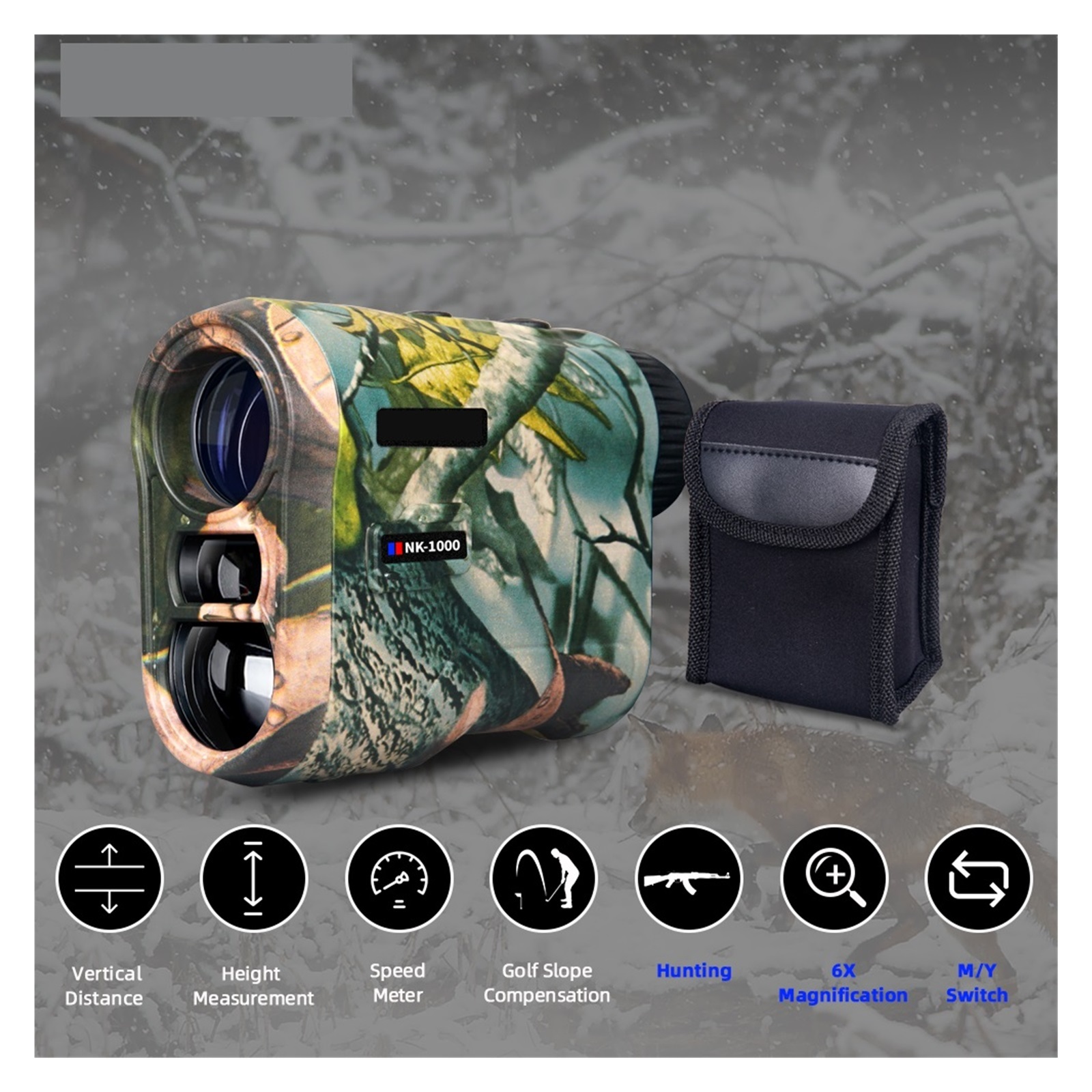 Golf Ranfinder 600M Telescope With Flag-Lock Slope Pin Distance Meter For 1000M Camoufla Monocular ,High Accuracy Position