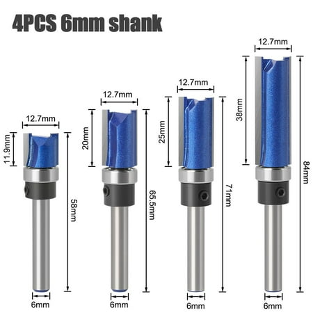 

Ana 6mm 6.35mm Shank Bearing Flush Trim Pattern Router Bit Trimming Bit Industrial