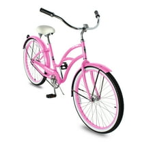 TRACER TAHA Women's Beach Cruiser, 26 inch Wheels, Hi-Ten Steel Frame, 1-Speed, Coaster Brake, Pink