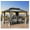 brown, variant on Ataucjin 10x10ft Gazebo, Hardtop Double Roof Canopy with Netting and Curtains, Outdoor Gazebo Galvanized Iron Aluminum Frame Garden Tent for Patio, Backyard, Deck, Lawns