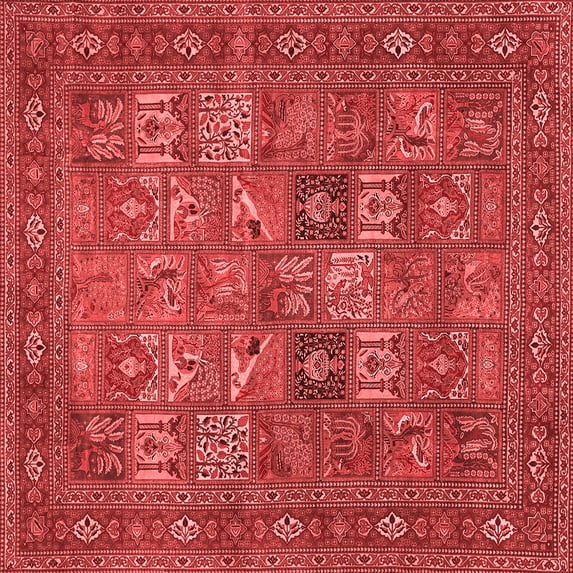 Ahgly Company Indoor Square Persian Red Traditional Area Rugs, 7' Square
