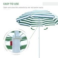 thumbnail image 4 of Outsunny Parasol de Plage Rond de 6 Pi avec Mécanisme d'Inclinaison, Vert à Rayures, 4 of 7