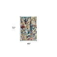 thumbnail image 3 of 4' X 6' Cream Blue and Green Abstract Distressed Area Rug, 3 of 5