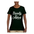 thumbnail image 2 of Wild Bobby Beauty From Ashes Isaiah 61:3 Inspirational/Christian Women Graphic Tee, Forest Green, Small, 2 of 5