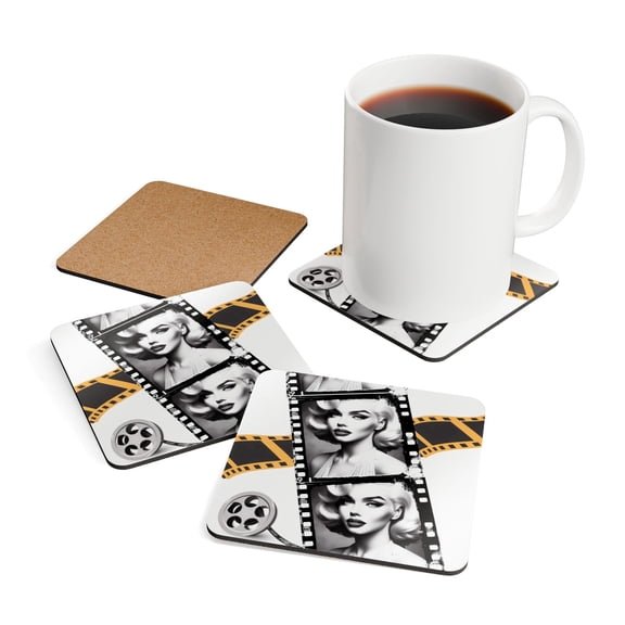 CLASSIC MOVIE ACTRESS Marilyn Monroe Inspired  - Cork-back coaster
