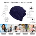 thumbnail image 5 of Vsdgher Glittering Purple Starfield Slouchy Beanie Hat for Men/Women, Skull Cap Chemo Cap Night Sleeping Cap, 5 of 8