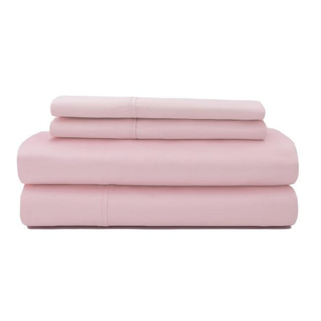 Sobella 03529674100000 500 Thread Count Solid100 Percentage Cotton Sheet Set, Rose Dust