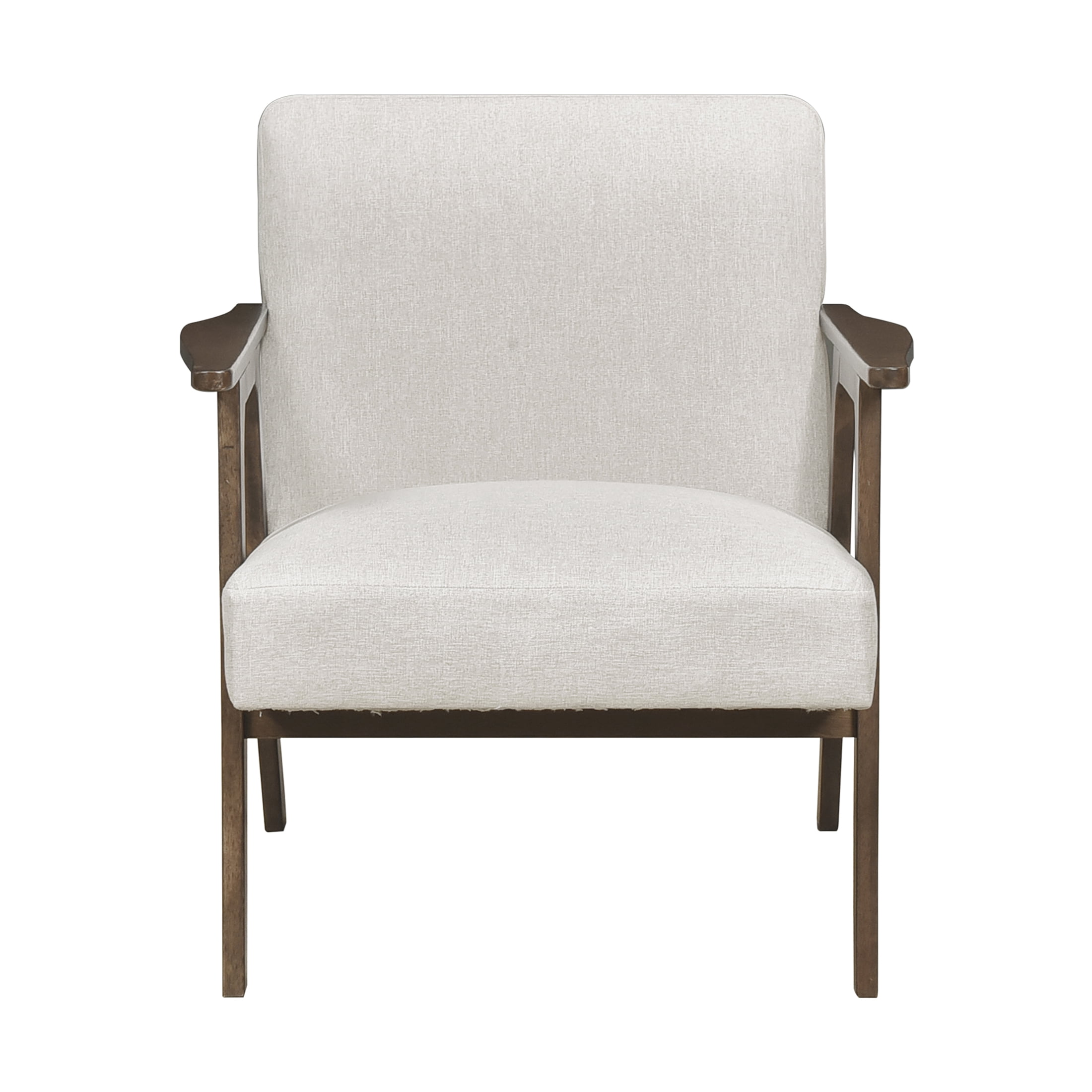 OakvillePark Harrowveil Textured Fabric Accent Chair, Beige/Brown Wood