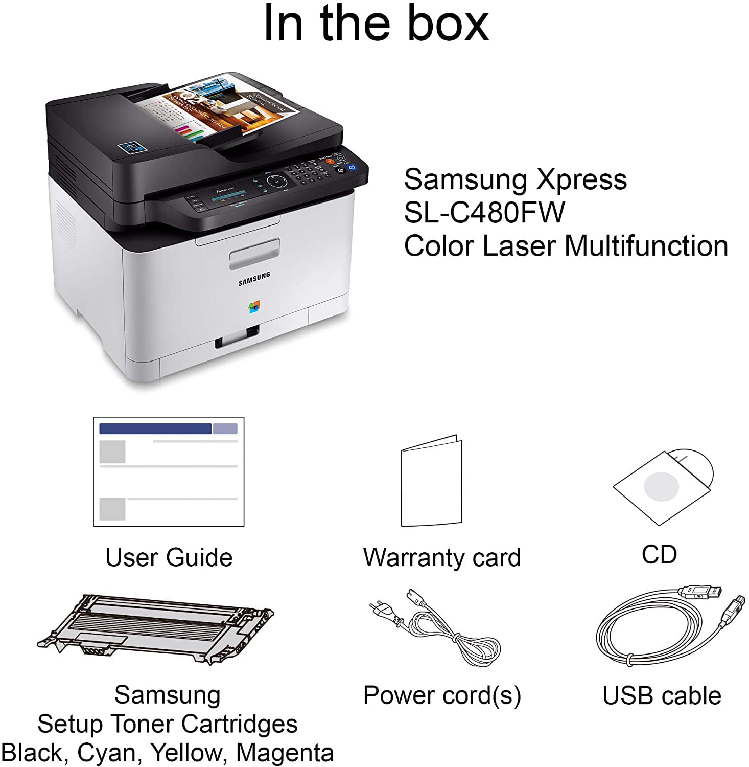 Samsung Electronics Xpress SL-C480FW/XAA Wireless Color Printer with  Scanner, Copier & Fax (SS256H)
