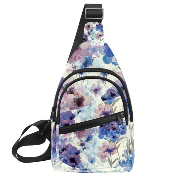 ERJLKXP Abstract Art Blue Flower Small Mens Women Crossbody Chest Bag, Travel Over Shoulder Sling Bag Backpack Men Side Bag,Daypack