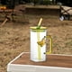 thumbnail image 5 of Elegante vaso de vidrio cuadrado de 350 ml taza de agua fría de doble pared con asa y pajita de 18x6x6 cm de alto vidrio de boro 2 en 1 diseño para beber patrón de moda rosa azul amarillo verde, 5 of 7