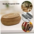thumbnail image 6 of Rattan Box Storage Baskets with Lid, Rattan Basket, Handwoven Round Woven Basket, Desktop Decorative Box for Home,Office, 6 of 6