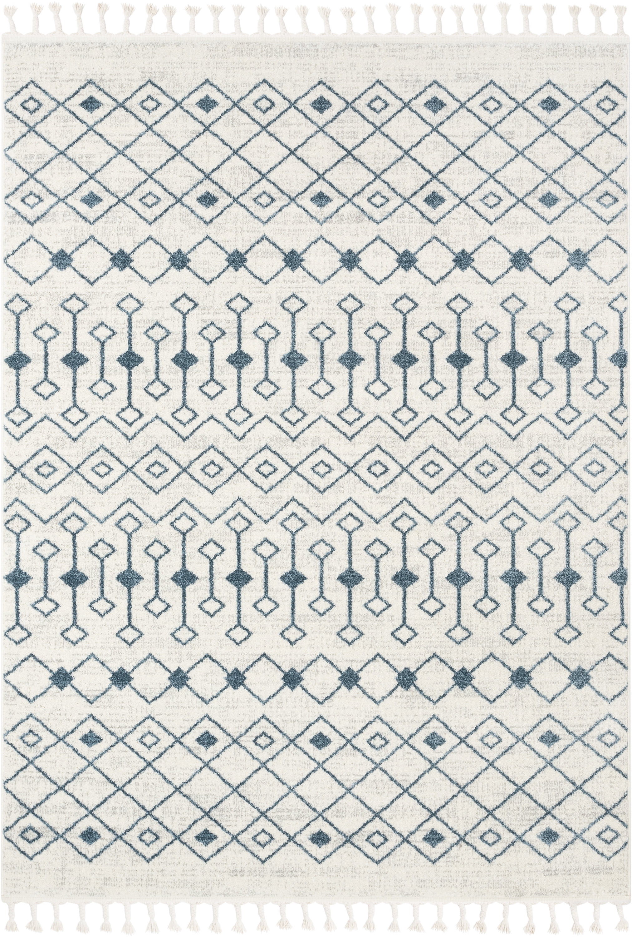 Well Woven Serenity Transistora Tribal Geometric Pattern Light Blue Ivory 5'3" x 7'3" Area Rug