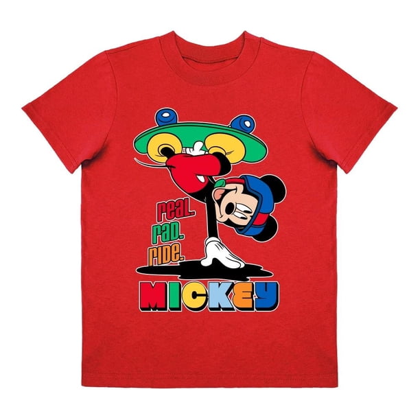 Playera Para Niño Disney Mickey Mouse Cuello Redondo Manga Corta Talla 10 Rojo