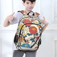 thumbnail image 6 of FORMRS Unisex School Backpack 17" Student Travel Bag with Laptop Compartment, Vibrant Japanese Flowers, 6 of 7