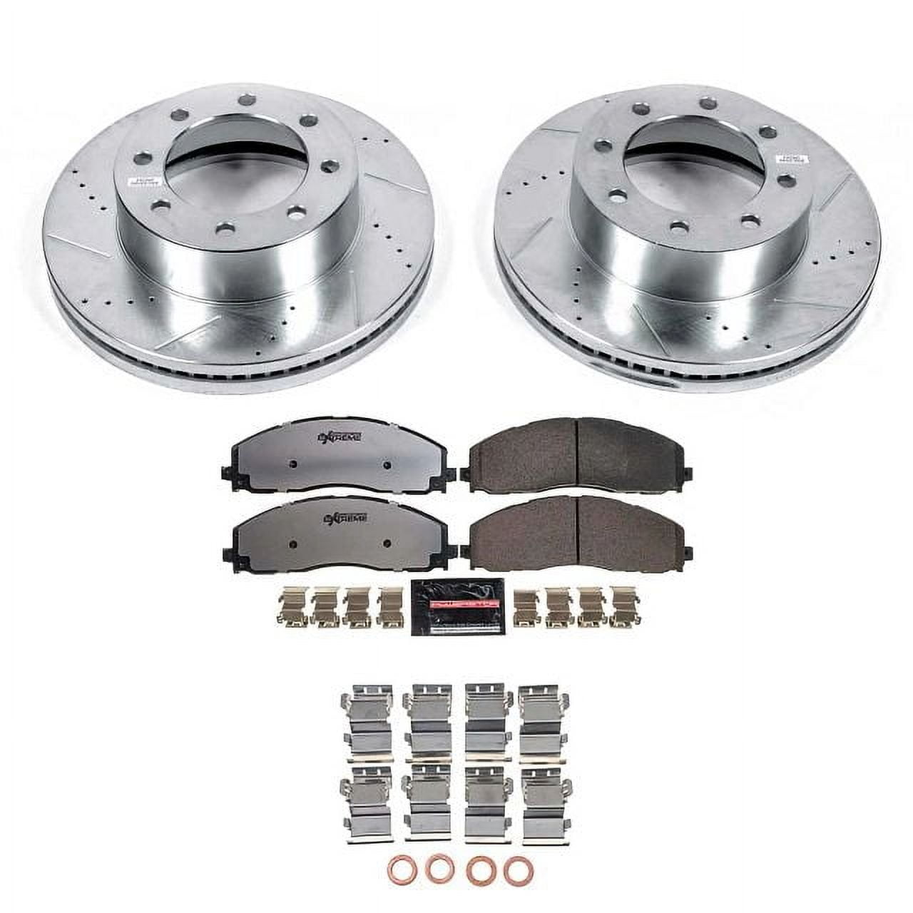 PowerStop Front Z36 Truck & Tow Brake Pad and Rotor Kit with Red Powder Coated Calipers Fits: FORD Select Models KC6403-36