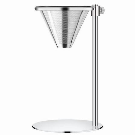 SIEYIO Adjustable Stainless Steel Coffee Maker Station Stand with Double Filter Freestanding Drip Cone Brewer