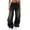 Black, variant on Women's Mid Waist Cargo Jeans - Stretch Wide Leg Denim Pants with Pockets - Lightweight, Breathable, Ideal for Casual/Beach Coverup