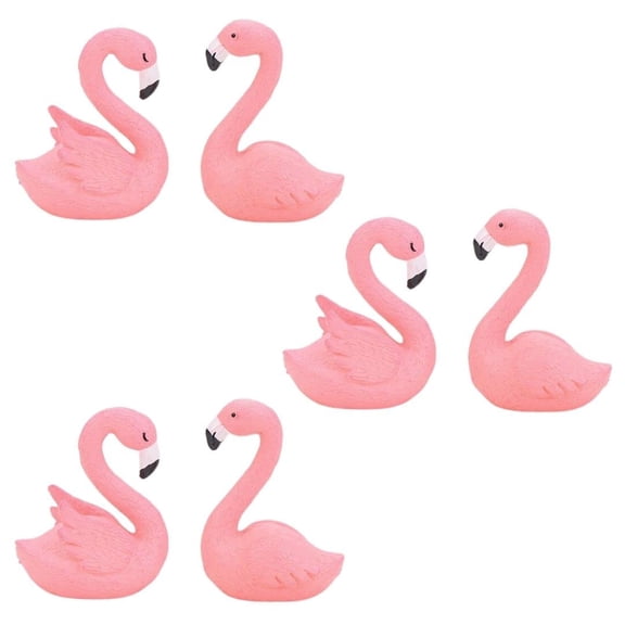 Swan Figurines 1 (6 Pieces) Set | Decorative Showpiece for Home, Bedroom, Living Room, Office, Table, Car Dashboard | Festive Decor (Pink)