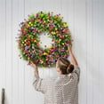thumbnail image 6 of Farmhouse Wreath for Front Door Porch Decor Window Colorful WreathRound Cottage Artificial Green Spring Winter Small Patio Wreaths for Kitchen Cabinets Wall Outdoor Decor, 6 of 9