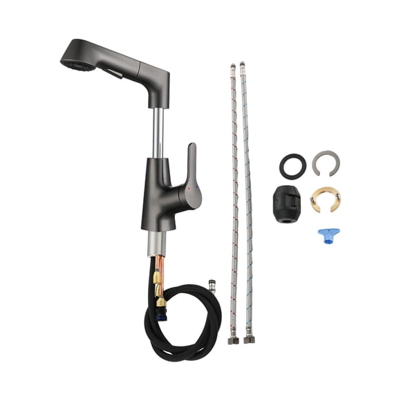 de cocina, con rociador extraíble, grifo de fregadero de cocina, grifo de baño, universal flexible, rociador de grifo de fregadero de baño para Gris