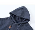 thumbnail image 5 of Weilanxin Mens Hooded Sweatshirt Casual Long Sleeve Drawstring Waffle Knit Pullover Hoodies Dustyblue XL, 5 of 8