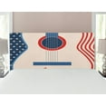 thumbnail image 1 of Music Headboard, Country Festival Event Illustration Guitar American Flag Design Print, Upholstered Decorative Metal Bed Headboard with Memory Foam, Full Size, Cream Red Blue, by Ambesonne, 1 of 4