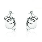 OUTAD Sloth Earrings for Girls Sterling Silver Hypoallergenic Animal Earrings for Women No Stone