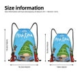 thumbnail image 2 of Kdxio Merry Christmas Gnome Print Drawstring Backpack Bag,Waterproof Draw String Back Sack, Gym Drawstring Bags Swim Bag For Unisex, 2 of 5