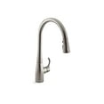 thumbnail image 2 of KOHLER 596-VS Simplice, 3 Jets, Robinet d'Évier de Cuisine avec Vaporisateur Rétractable, Voûte Haute, Acier Inoxydable Vibrant, 2 of 10