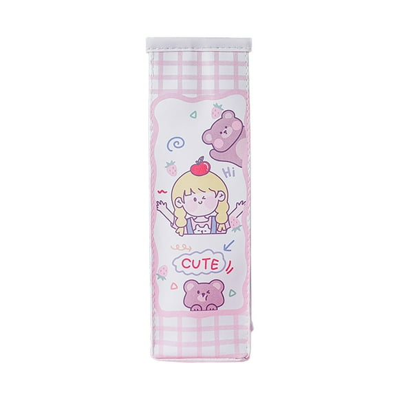 Hilingoto-5.9X3.9X1.6 inch-Cartoon Pencil Case Cute Creative Student Pencil Case Simple Pencil Case Apple Girl-Cartoon Pencil Case Cute Creative Student Stationery Box-B