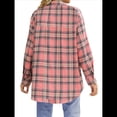 thumbnail image 4 of Camisas de Franela A Cuadros para Mujer, Blusas de Larga de Gran Tamaño con Botones, Tops. Rosa XL, 4 of 10