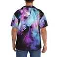 thumbnail image 3 of Pofeuu Rainbow Spotted White Horse Print Mens Casual Short Sleeve Shirts Beach Summer Spread Collar Pocket Tops Men's Casual Short-sleeved Shirt-XX-Large, 3 of 5