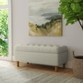 thumbnail image 3 of HomePop Button Tufted Storage Bench, 40"W x 18"D x 18"H, Fawn Velvet, 3 of 10