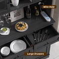 thumbnail image 6 of AHB 13 Gallon Tilt Out Trash Cabinet with Pantry Storage, Freestanding Kitchen Storage Organizer with Shelves, 39"L x 13.35"W x 72"H, Black, 6 of 10