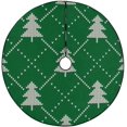 thumbnail image 1 of FMSHPON Christmas Check Tree Xmas Christmas Tree Skirt Stand Mat for Holiday Party Decoration Indoor Outdoor 36 inches, 1 of 3