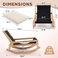 thumbnail image 6 of OMNIBERG 57"‌ Oversized Chaise Rocking Lounge Chair with Solid Wood Base, Plush Corduroy Beanbag Rocking Sofa Chair, Cozy Cloud Accent Chair Lounger for Bedroom Living Room, Beige, 6 of 8