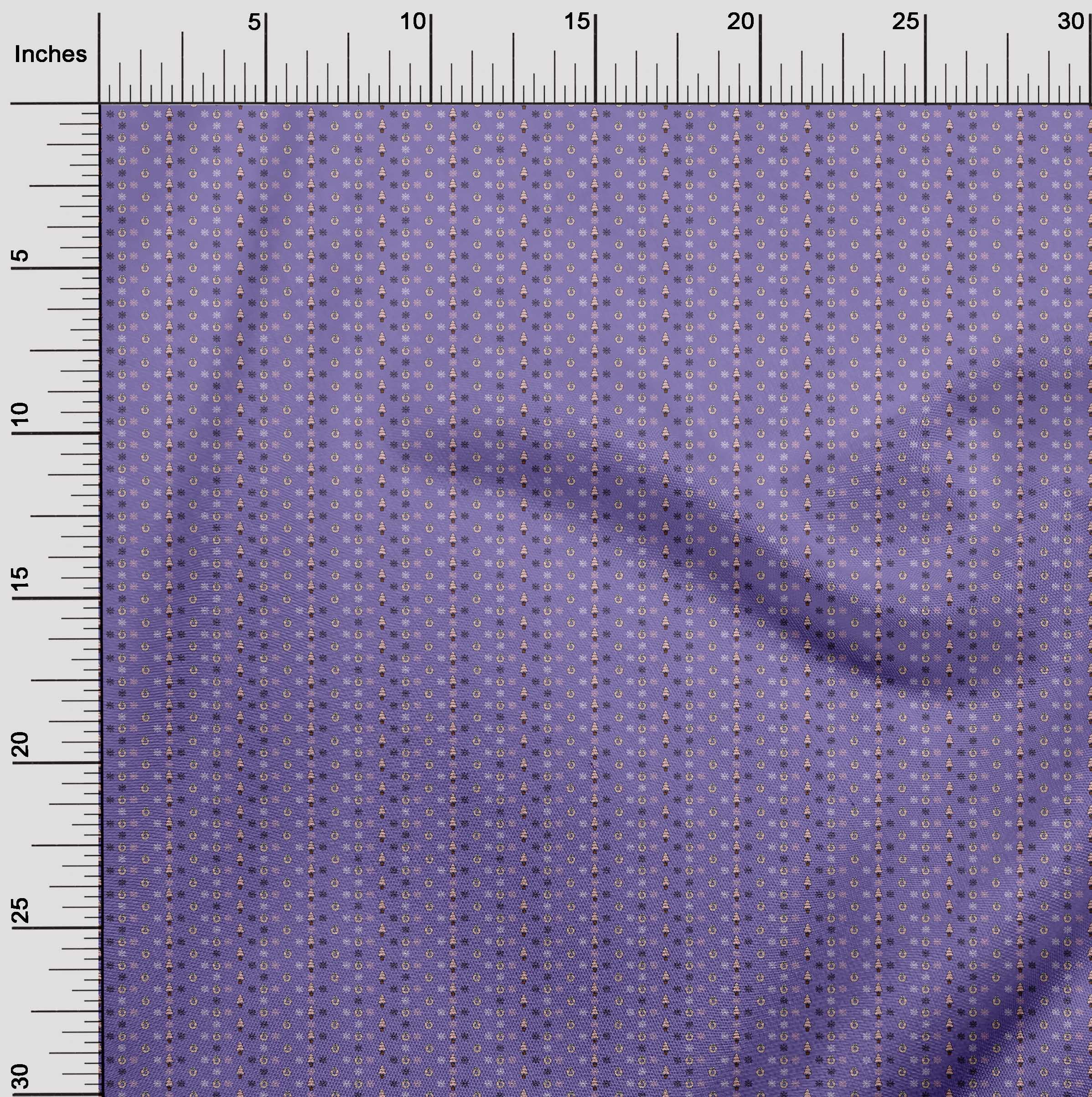 oneOone Cotton Flex Violet Fabric Christmas Sewing Material Print Fabric By The Yard 40 Inch Wide