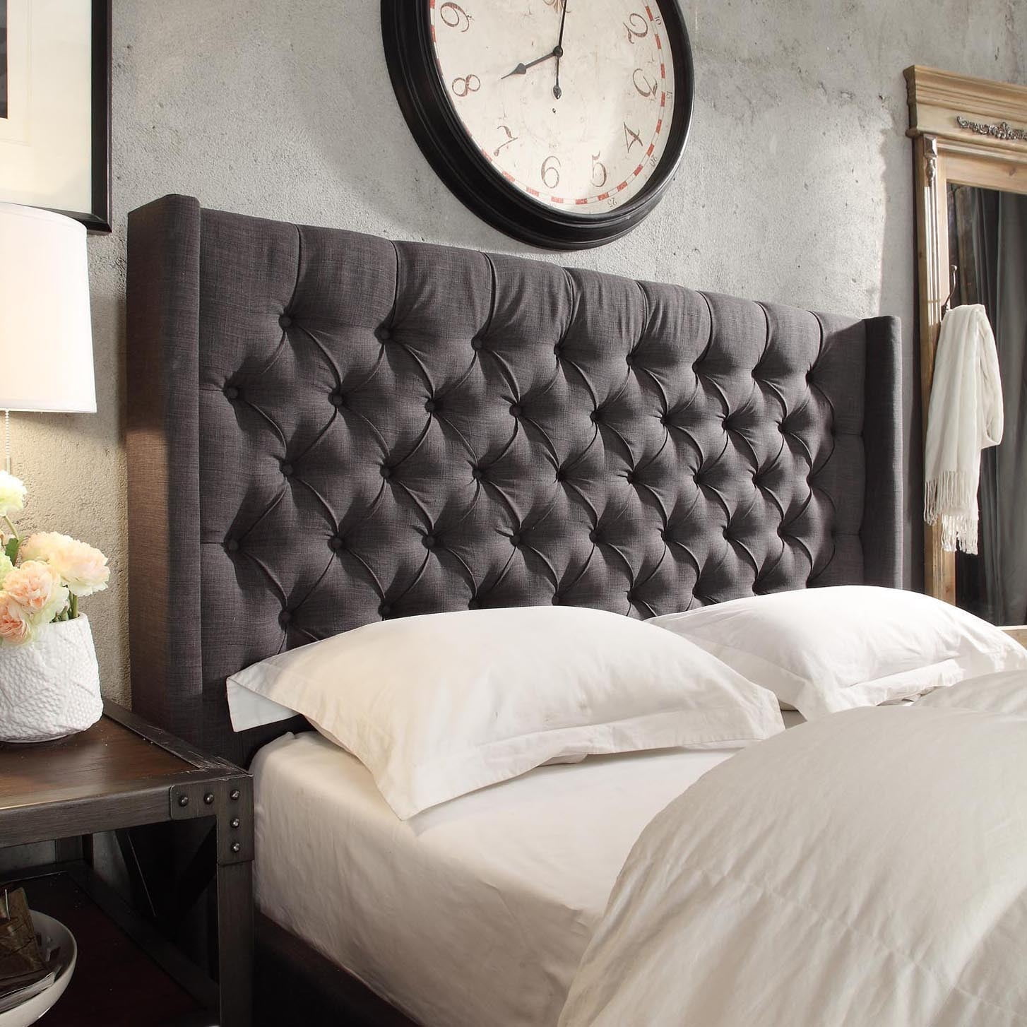 Weston Home Melford Wingback Tufted Linen Eastern King Size Weston Home Melford Wingback Tufted Linen Eastern King Size Headboard Multiple Colors Com