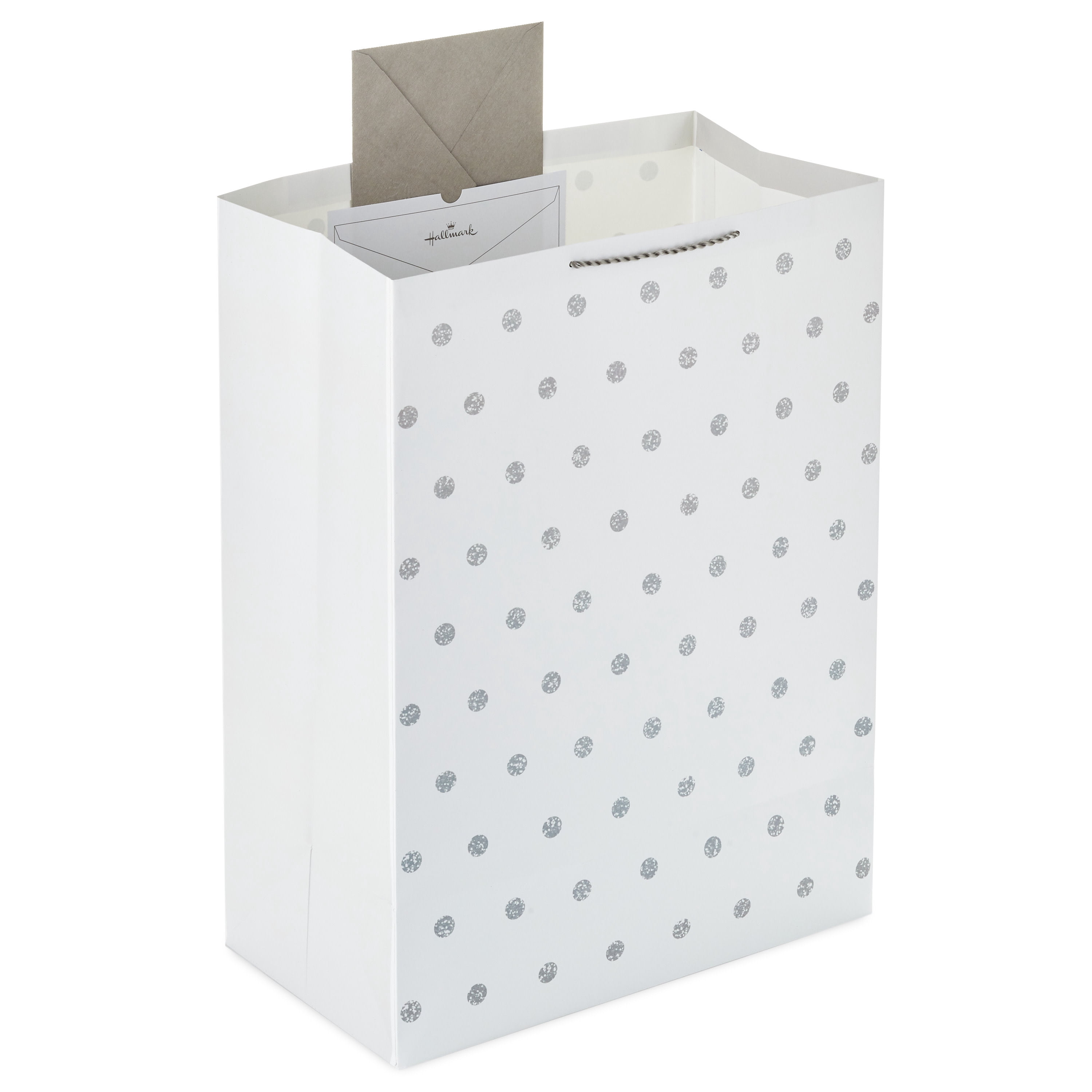 Hallmark Jumbo Gift Bag (White with Silver Glitter Dots)