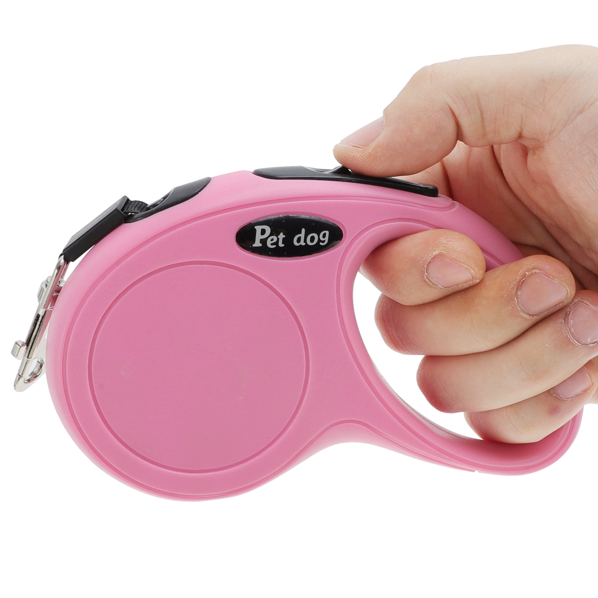Unique Bargains Retractable Pet Leash Classic Dog Leash Soft Handle Pink 196.85"
